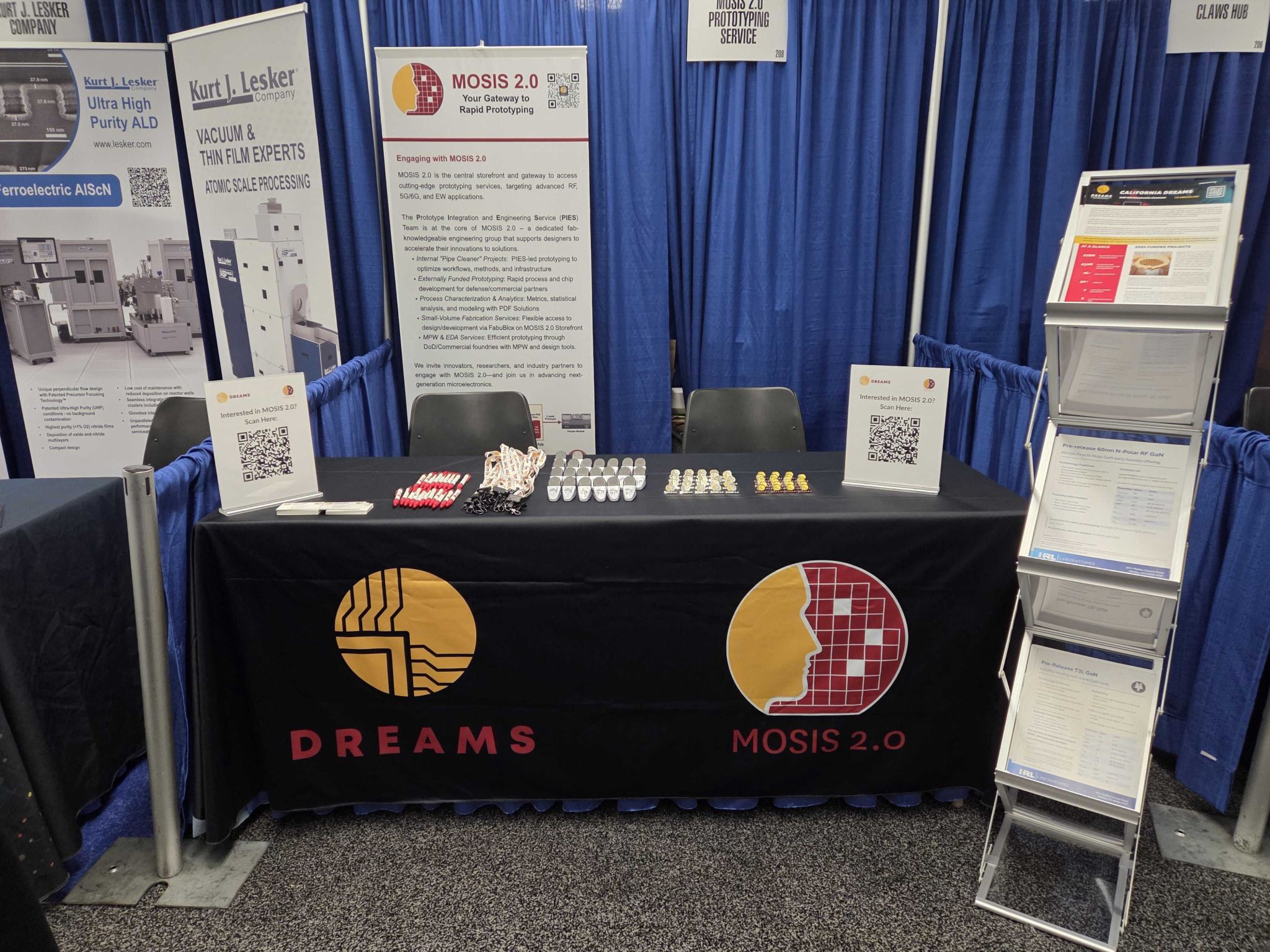 The CA DREAMS and MOSIS 2.0 booth at CS MANTECH